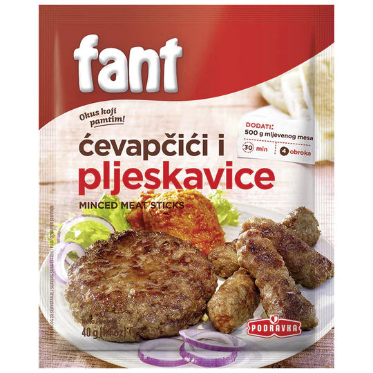 Packaging of minced meat sticks with visible branding on a white background