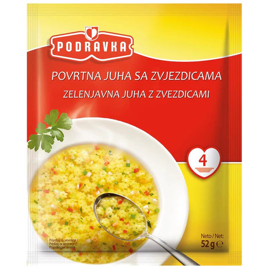 PODRAVKA Soup Vegetable Soup w/Star Pasta 52g